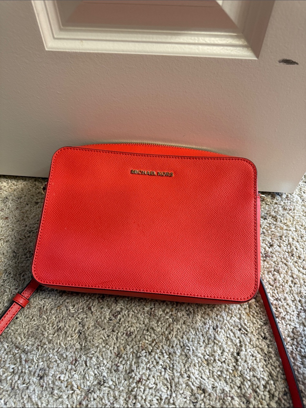 Michael Kors Jet Set Red / Orange Crossbody Bag